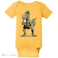 Funny Oktoberfest Tyrannosaurus Rex T Rex Dinosaur Baby Bodysuit thumb 0