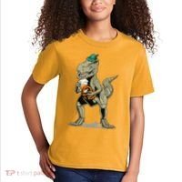 Funny Oktoberfest Tyrannosaurus Rex T Rex Dinosaur Kids T-Shirt thumb 2