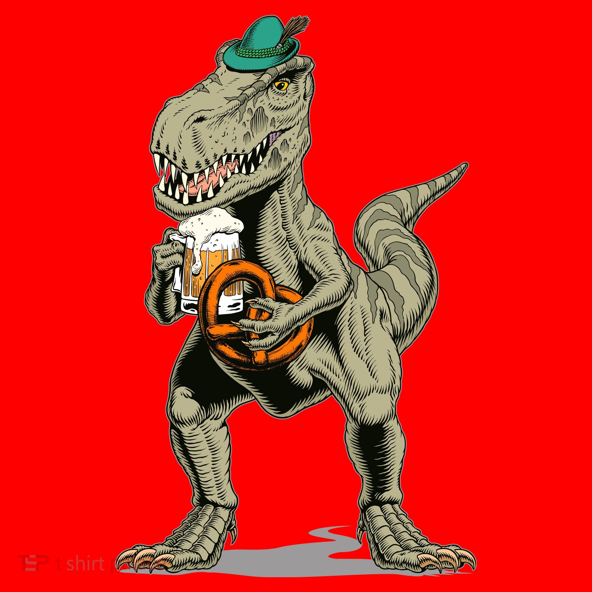 Funny Oktoberfest Tyrannosaurus Rex T Rex Dinosaur Santa Hat