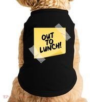 Funny Out To Lunch Taped Note Doggie Tank thumb 0
