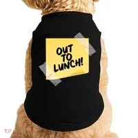Funny Out To Lunch Taped Note Doggie Tank thumb 0