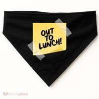 Funny Out To Lunch Taped Note USA-Made Doggie Bandana thumb 0