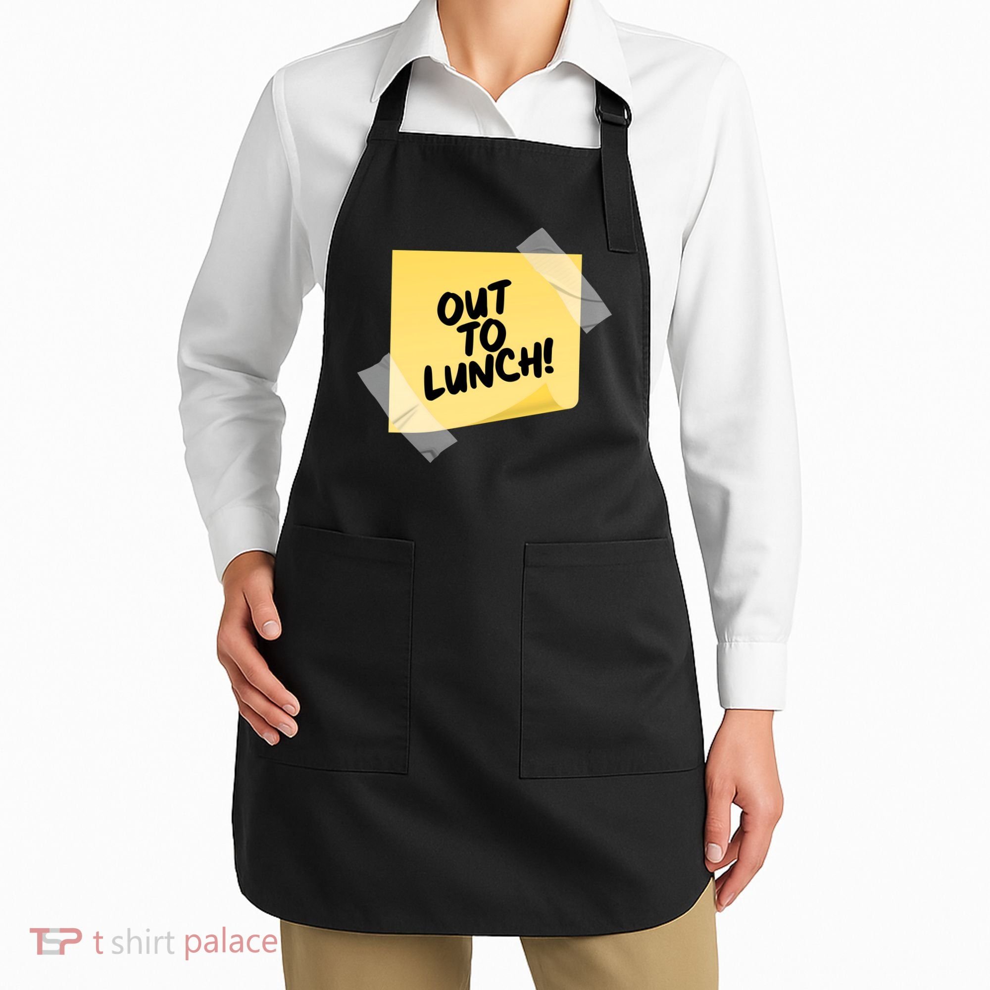 Funny Out To Lunch Taped Note Apron