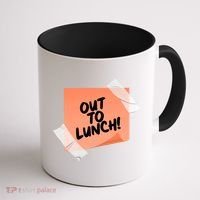 Funny Out To Lunch Taped Note Coffee Mug thumb 1