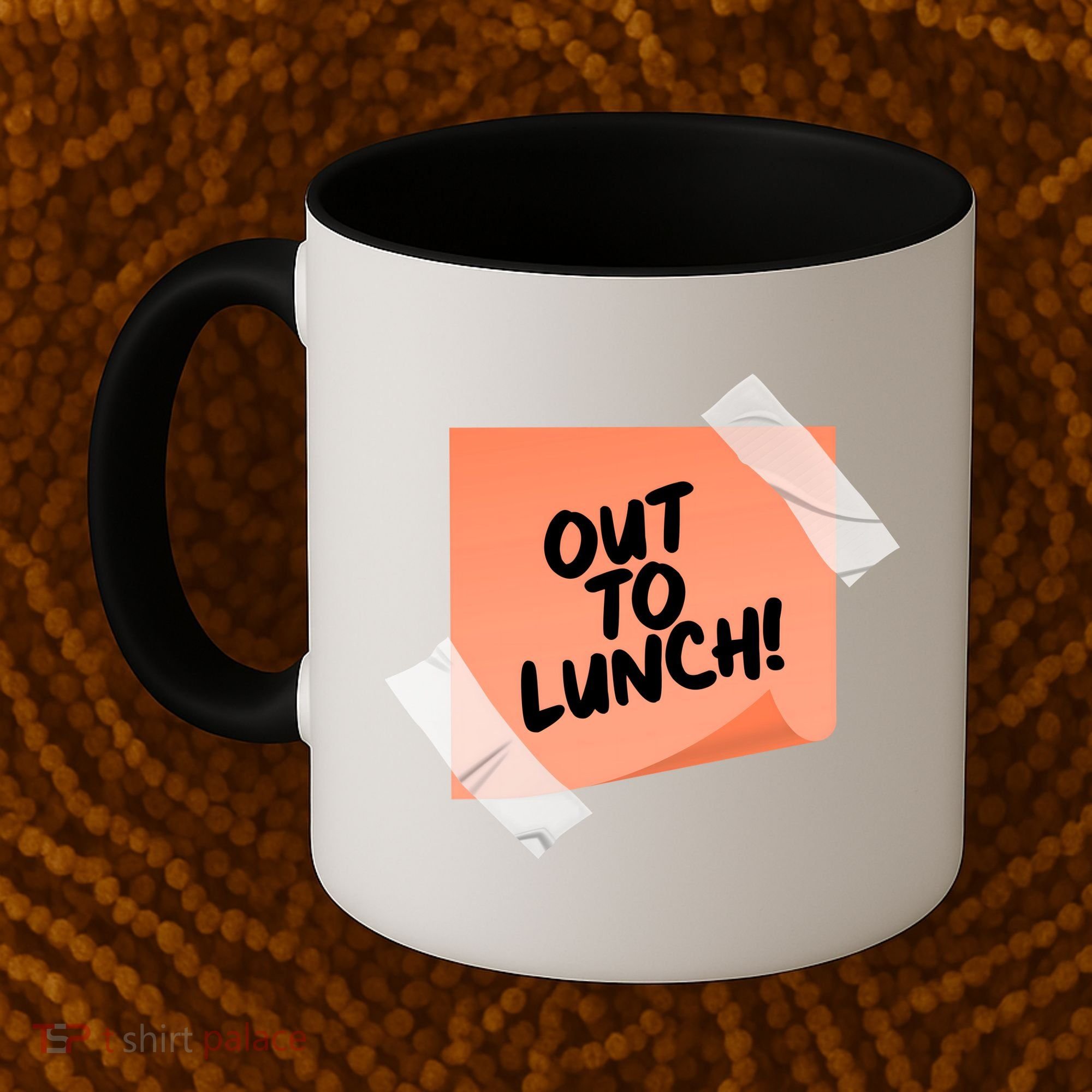 Funny Out To Lunch Taped Note Coffee Mug