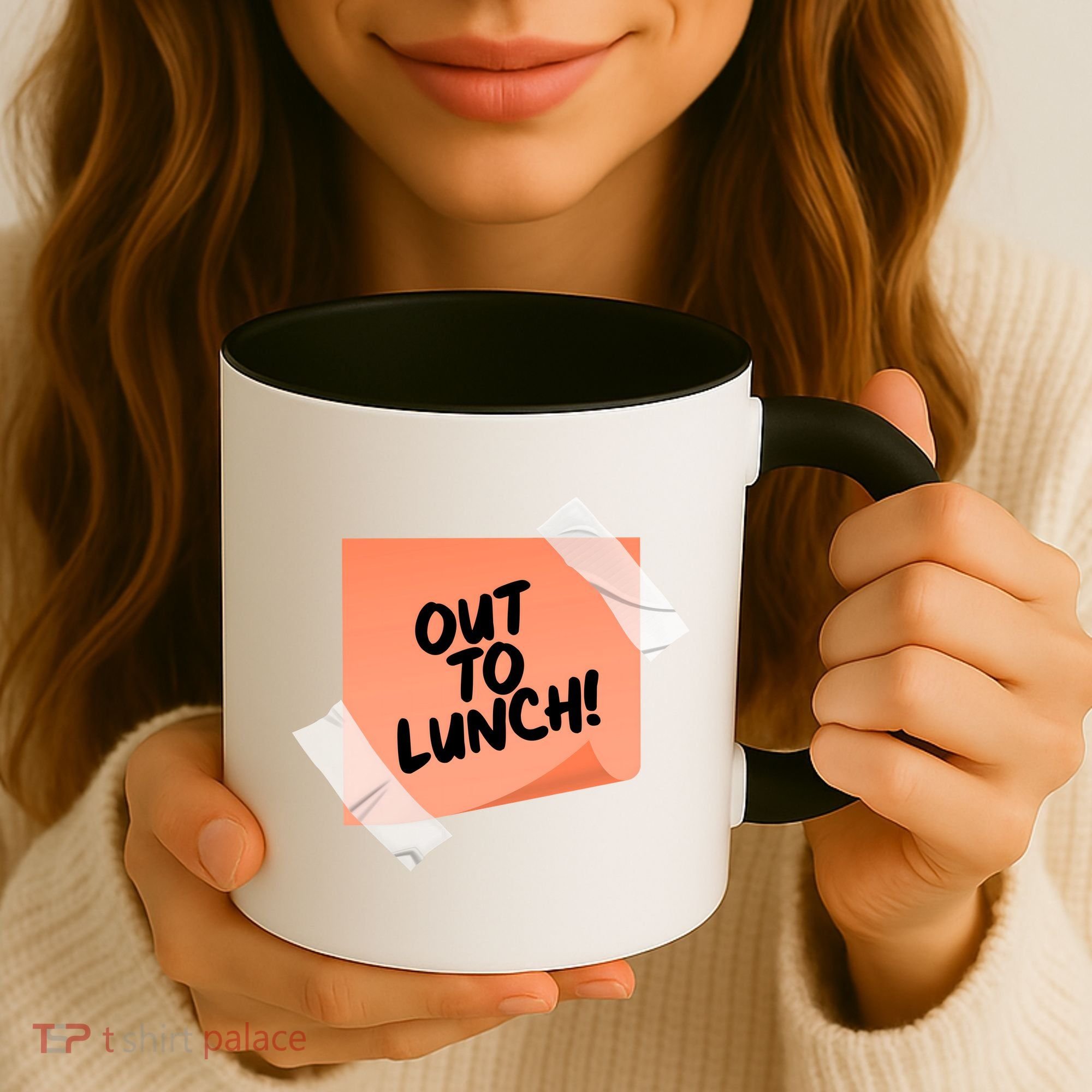 Funny Out To Lunch Taped Note Coffee Mug