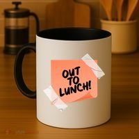 Funny Out To Lunch Taped Note Coffee Mug thumb 4