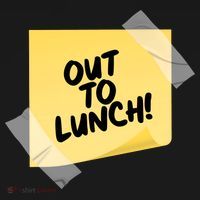Funny Out To Lunch Taped Note Polo thumb 3
