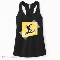 Funny Out To Lunch Taped Note Women's Tank Top thumb 0