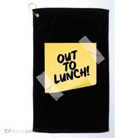 Funny Out To Lunch Taped Note Golf Towel thumb 0