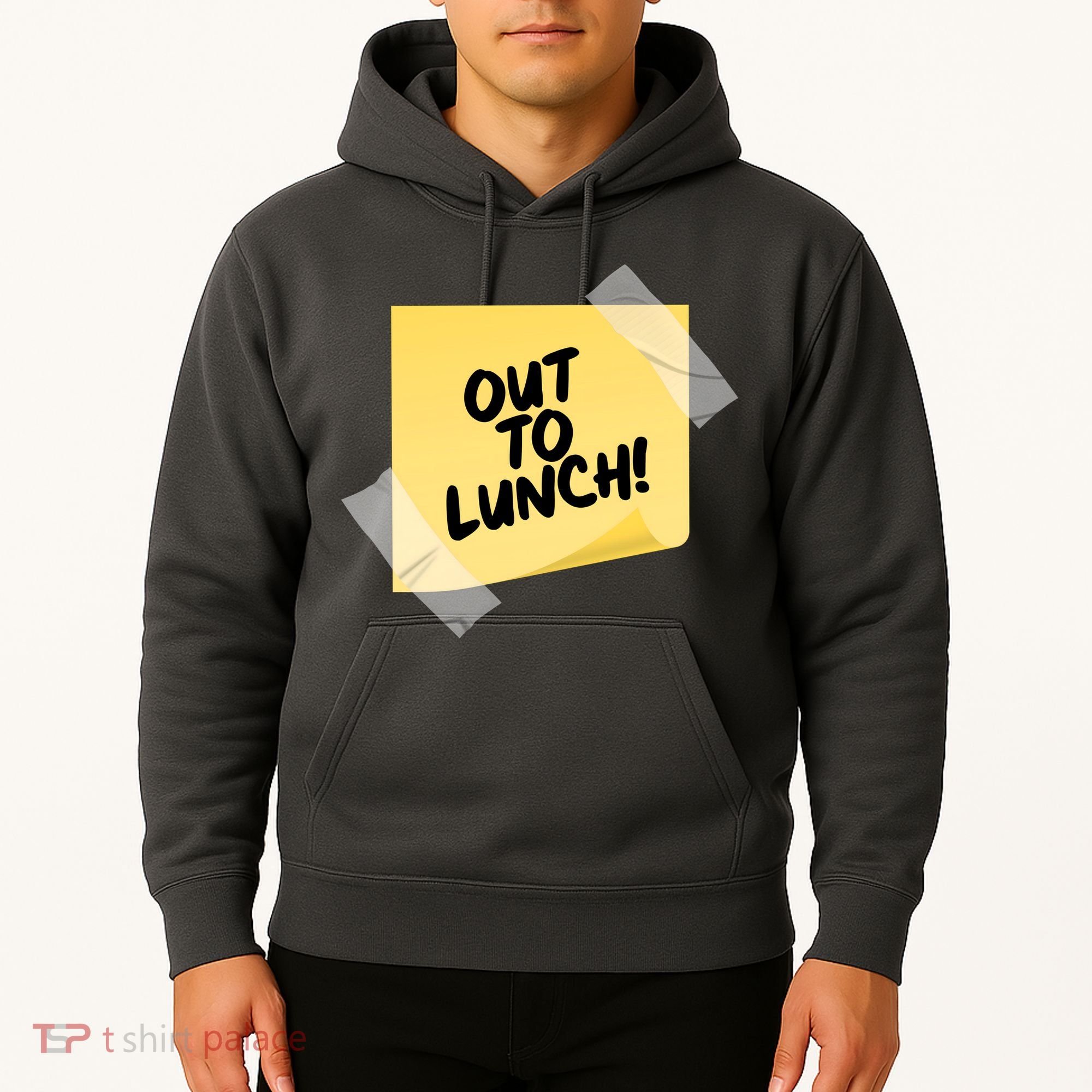 Funny Out To Lunch Taped Note Hoodie