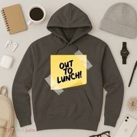 Funny Out To Lunch Taped Note Hoodie thumb 3