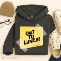 Funny Out To Lunch Taped Note Hoodie thumb 4