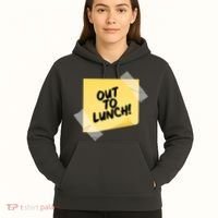 Funny Out To Lunch Taped Note Hoodie thumb 5
