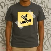 Funny Out To Lunch Taped Note T-Shirt thumb 3