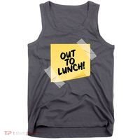 Funny Out To Lunch Taped Note Tank Top thumb 0