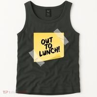 Funny Out To Lunch Taped Note Tank Top thumb 2