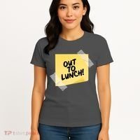 Funny Out To Lunch Taped Note Women's T-Shirt thumb 4