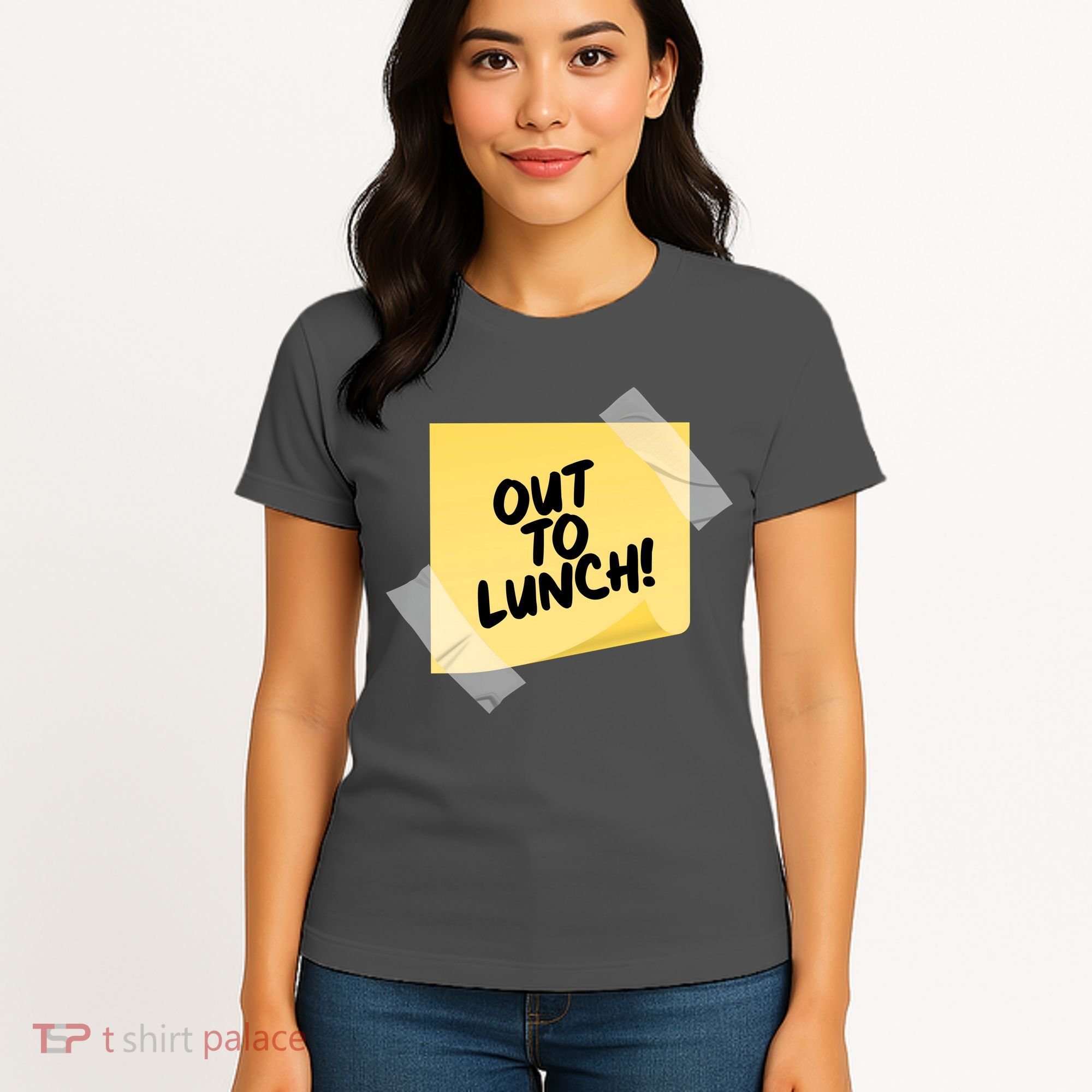 Funny Out To Lunch Taped Note Women's T-Shirt