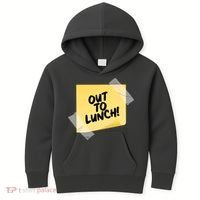 Funny Out To Lunch Taped Note Kids Hoodie thumb 0