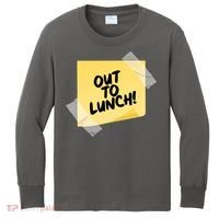 Funny Out To Lunch Taped Note Kids Long Sleeve Shirt thumb 0