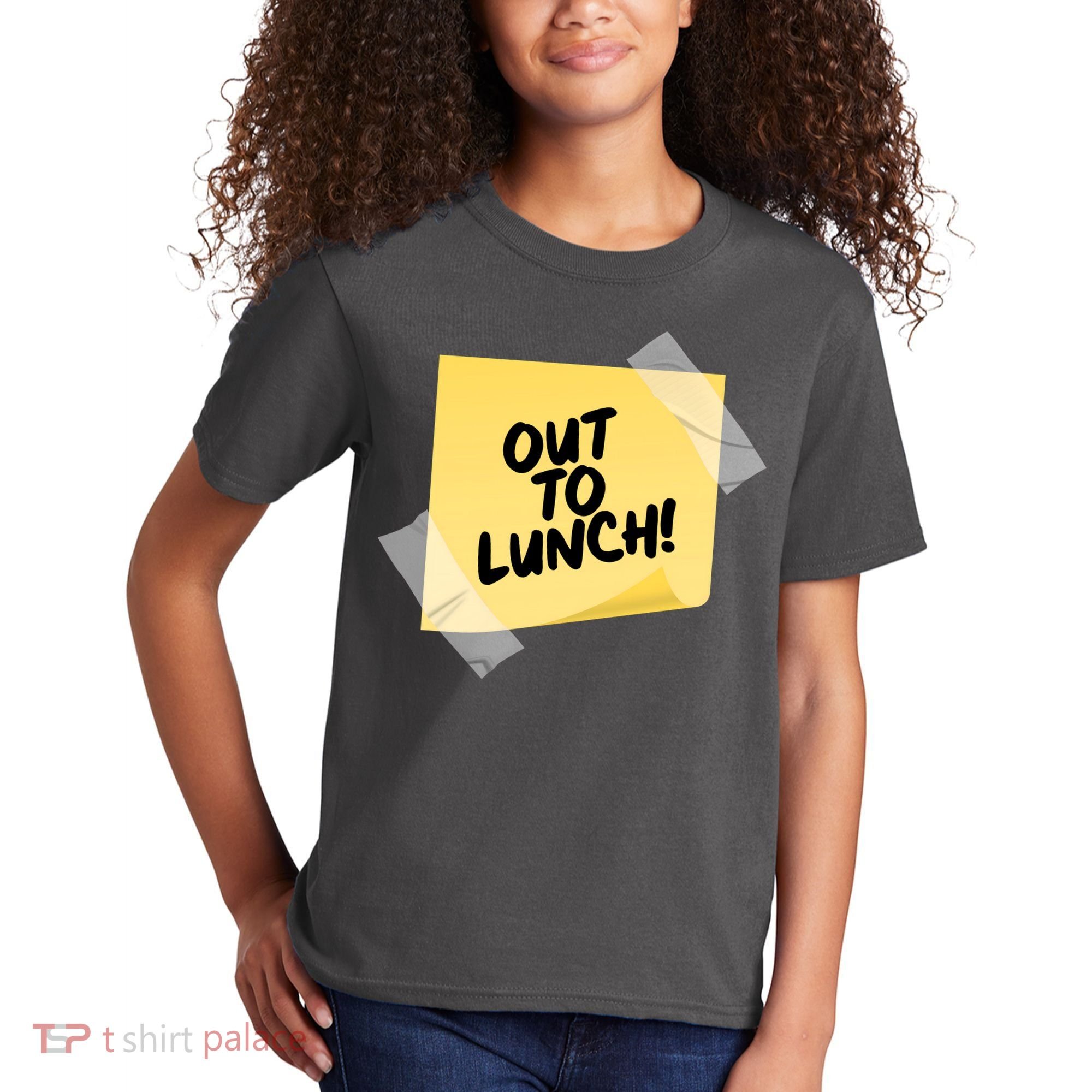 Funny Out To Lunch Taped Note Kids T-Shirt