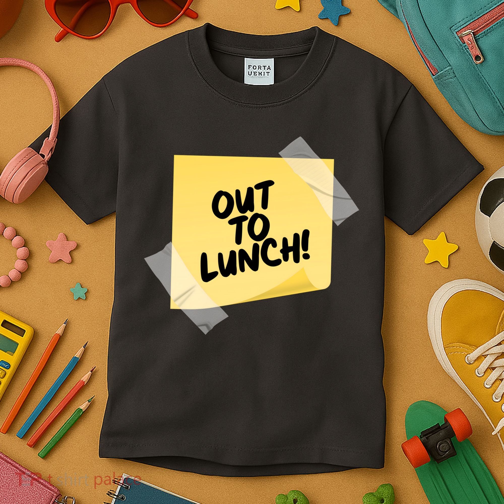 Funny Out To Lunch Taped Note Kids T-Shirt
