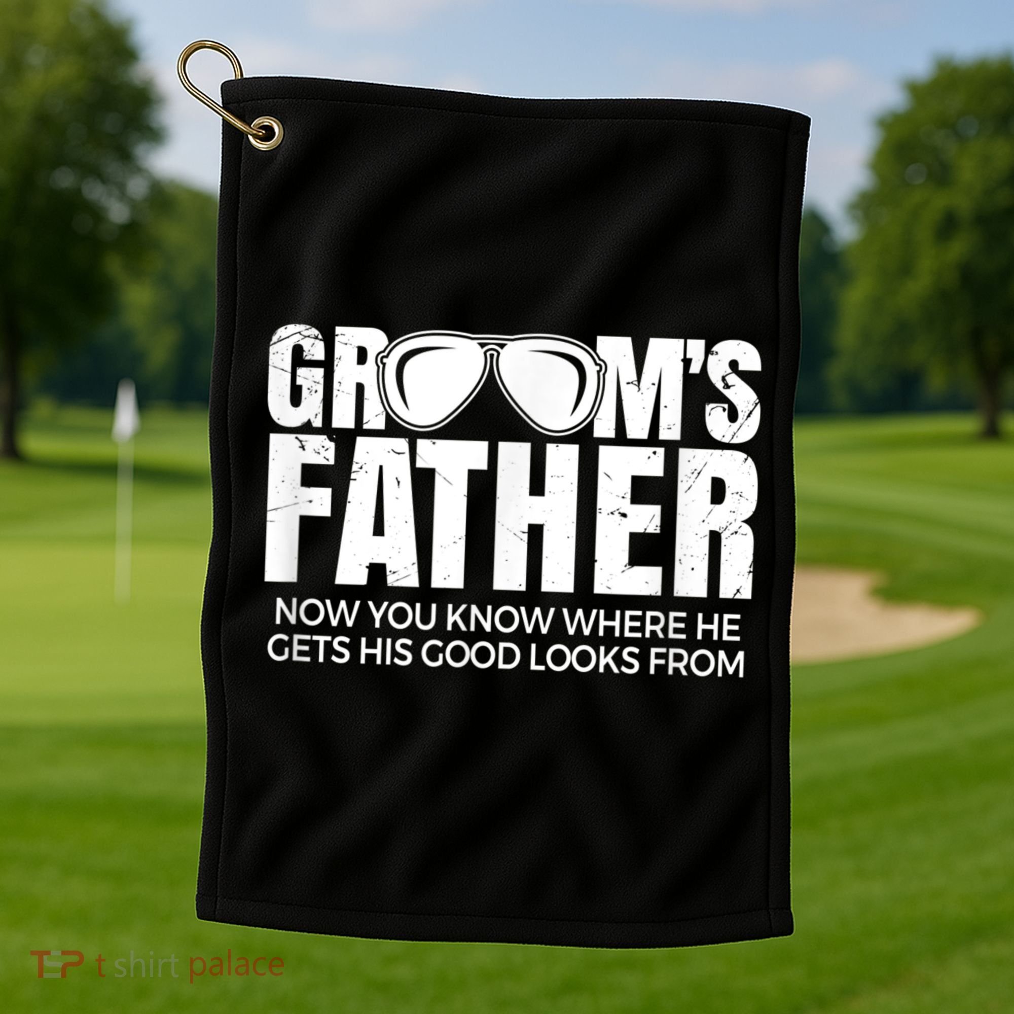 Father Of The Groom Golf Towel
