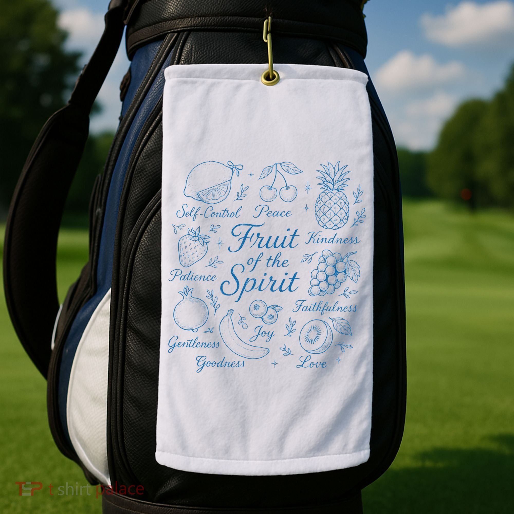 Fruit Of The Spirit Doodle Christian Golf Towel