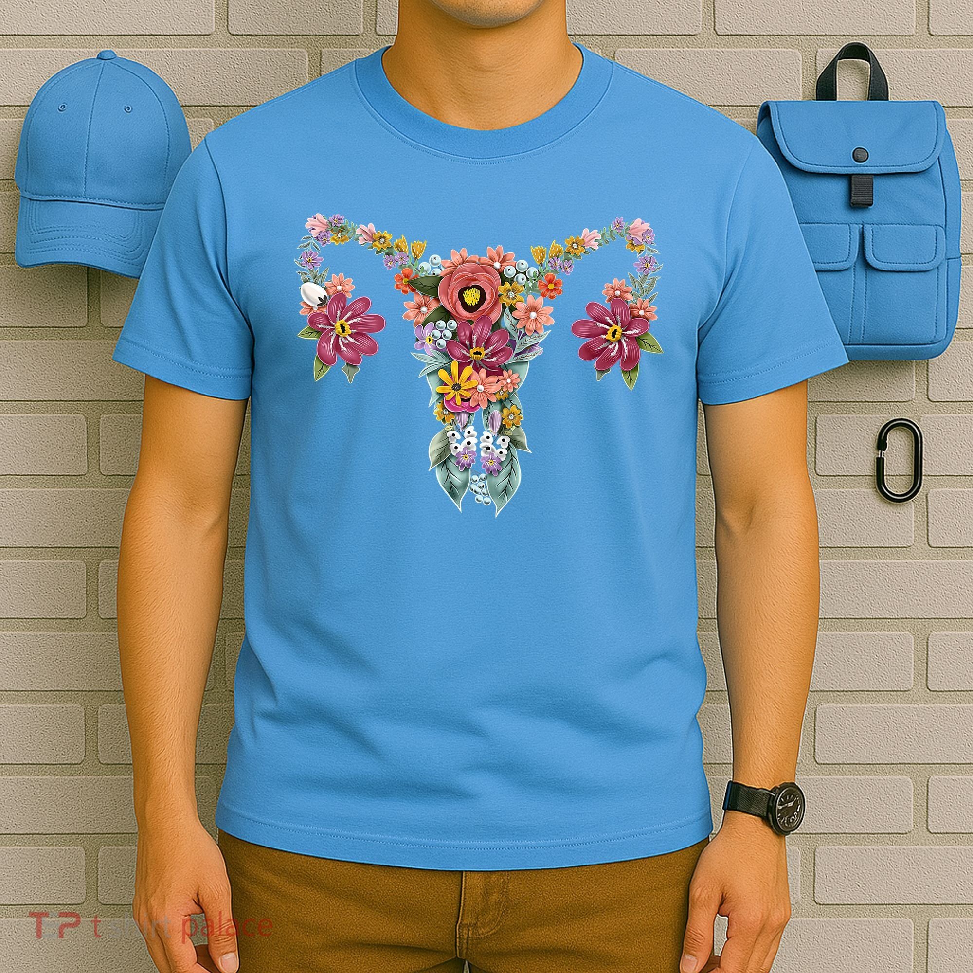 Floral Ovary Uterus Women's Rights Feminist Gift T-Shirt
