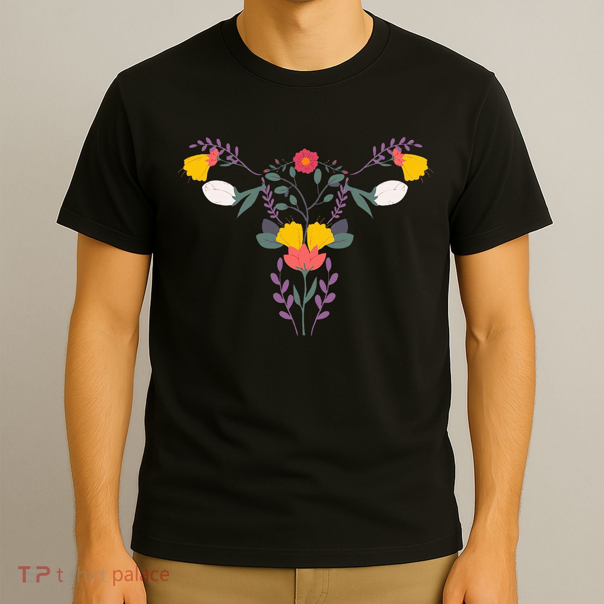 Floral Ovary Uterus Flower Vagina Rights Feminist T-Shirt