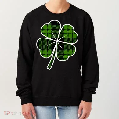 Four Leaf Clover Plaid Women's Sweatshirt