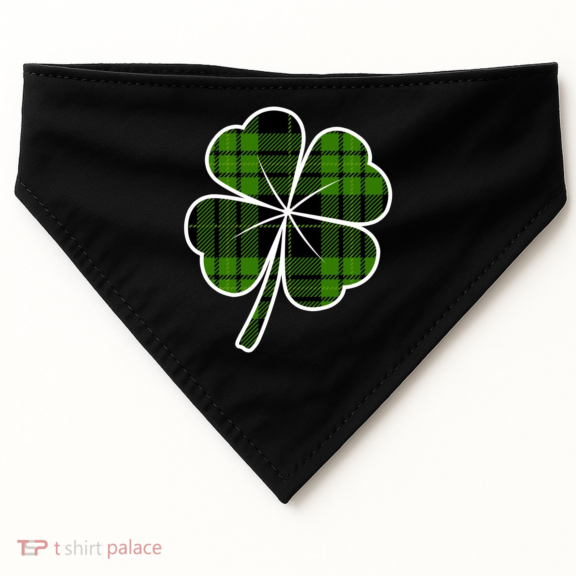 Four Leaf Clover Plaid USA-Made Doggie Bandana