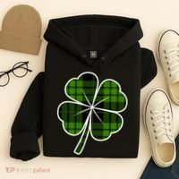 Four Leaf Clover Plaid Hoodie thumb 4