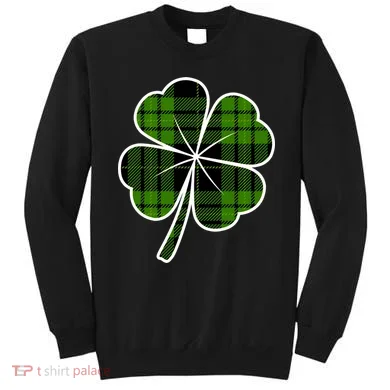 Four Leaf Clover Plaid Sweatshirt