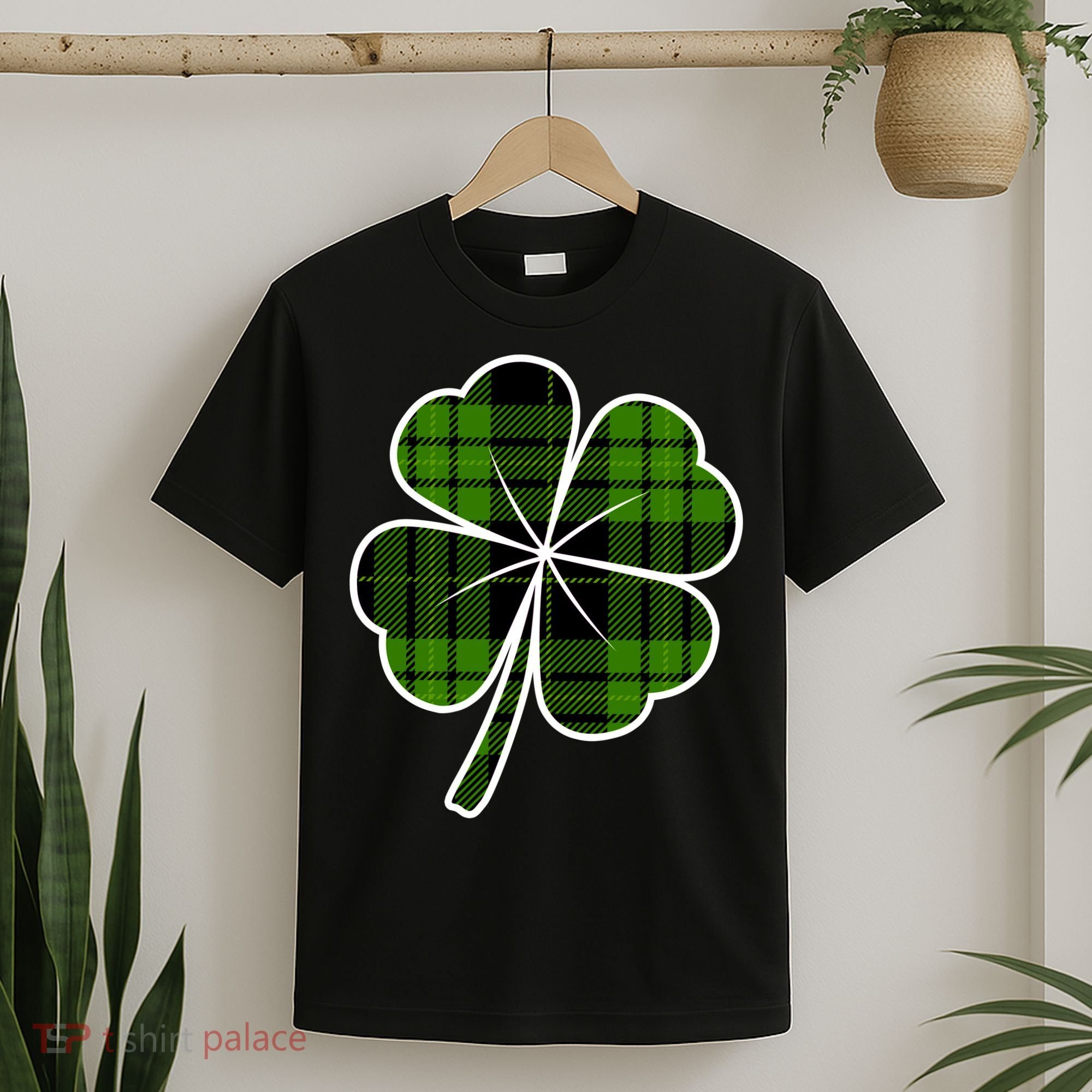 Four Leaf Clover Plaid T-Shirt
