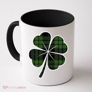 Four Leaf Clover Plaid Coffee Mug