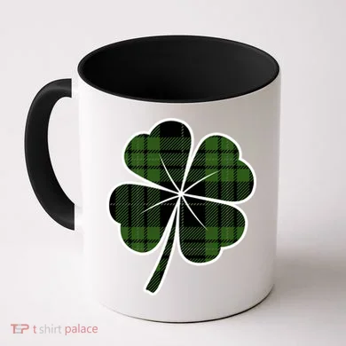 Four Leaf Clover Plaid Coffee Mug