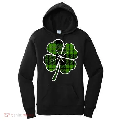Four Leaf Clover Plaid Women's Hoodie