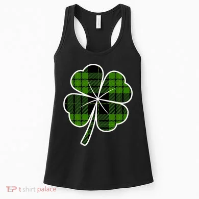 Four Leaf Clover Plaid Women's Tank Top
