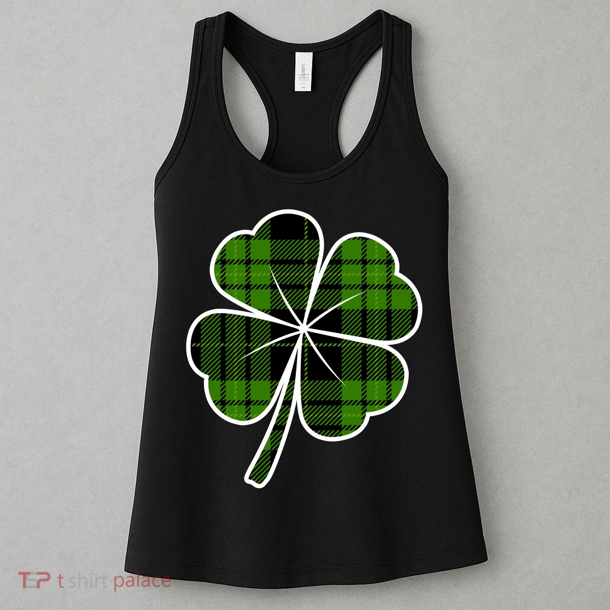 Four Leaf Clover Plaid Women's Tank Top