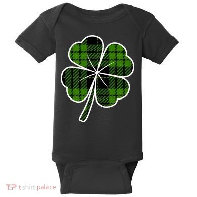 Four Leaf Clover Plaid Baby Bodysuit