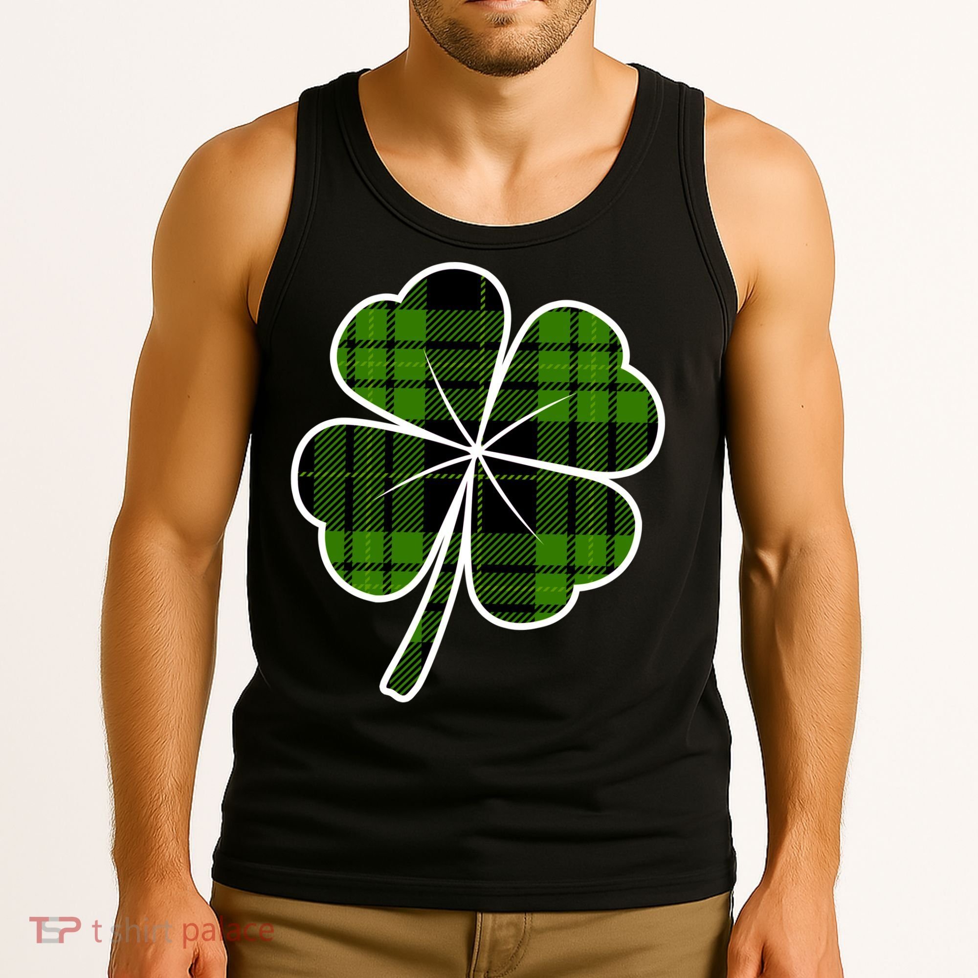 Four Leaf Clover Plaid Tank Top