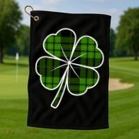 Four Leaf Clover Plaid Golf Towel thumb 1
