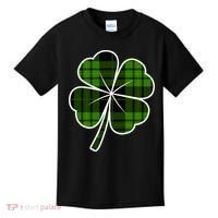 Four Leaf Clover Plaid Kids T-Shirt thumb 0