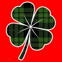 Four Leaf Clover Plaid Santa Hat thumb 1