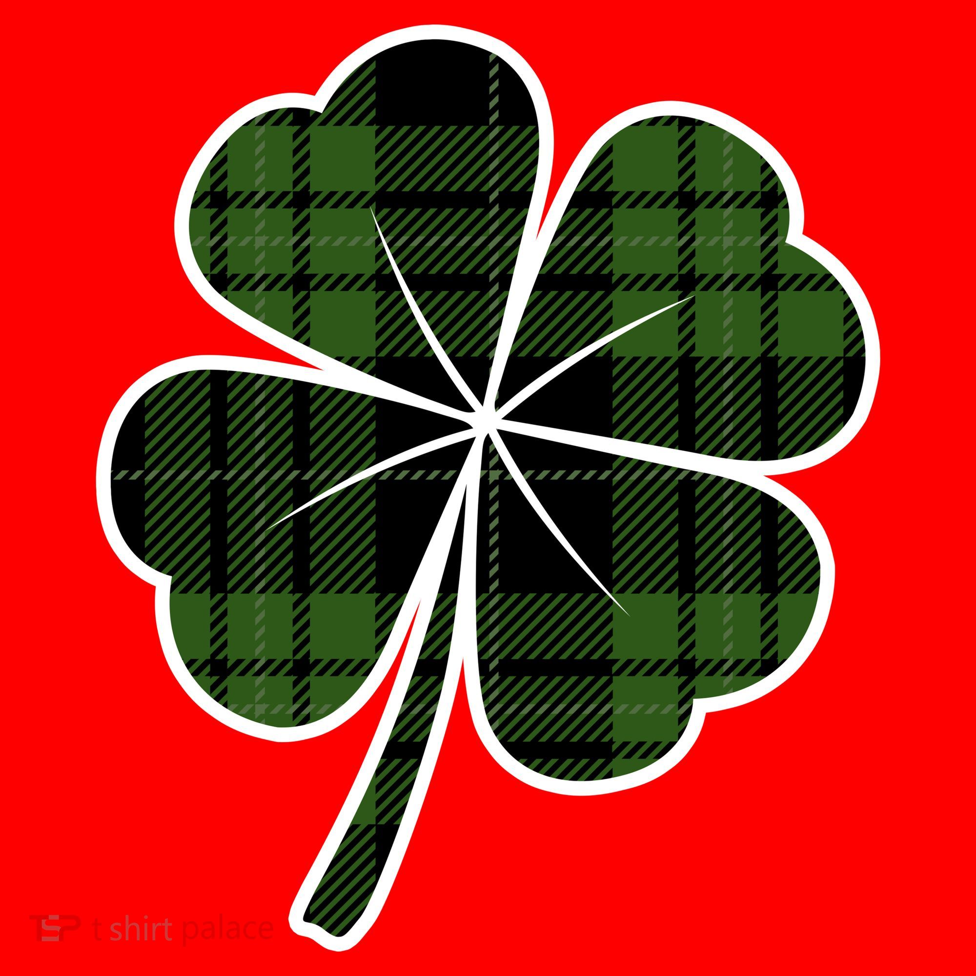 Four Leaf Clover Plaid Santa Hat