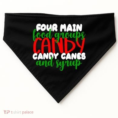 Four Main Food Groups Candy Canes & Syrup  USA-Made Doggie Bandana