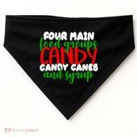 Four Main Food Groups Candy Canes & Syrup  USA-Made Doggie Bandana thumb 0