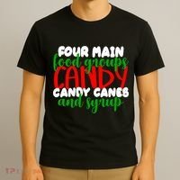 Four Main Food Groups Candy Canes & Syrup  T-Shirt thumb 3